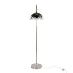 Emery 63.5" Metal Floor Lamp - Polished Nickel, Clear Crystal, White Metal