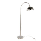Emery 63.5" Metal Floor Lamp - Polished Nickel, Clear Crystal, White Metal