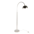 Emery 63.5" Metal Floor Lamp - Polished Nickel, Clear Crystal, White Metal
