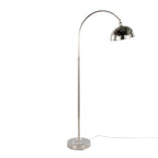 Emery 63.5" Metal Floor Lamp - Polished Nickel, Clear Crystal, White Metal