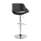 Fabrico Adjustable Barstool - Set of 2 - Chrome, Black PU