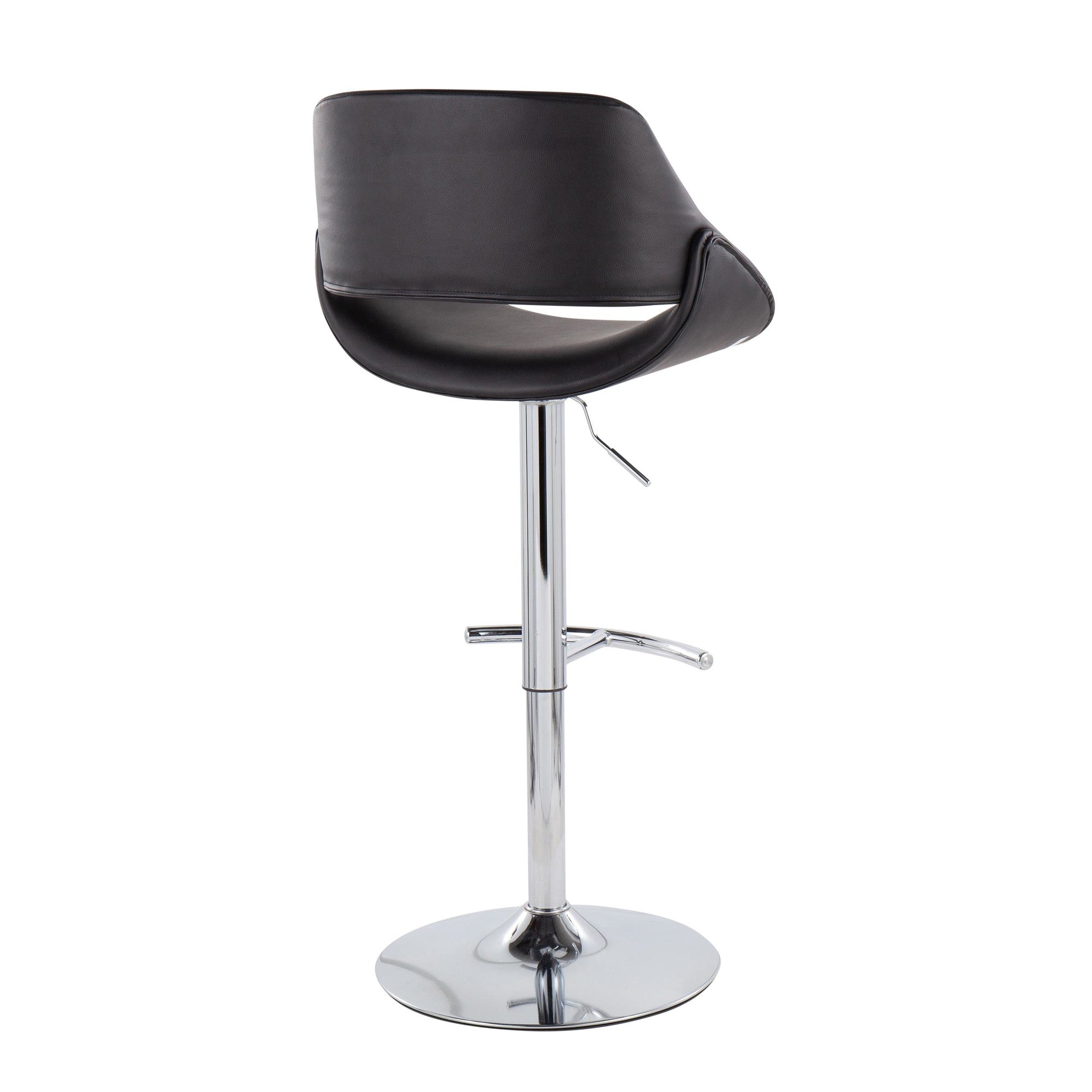 Fabrico Adjustable Barstool - Set of 2 - Chrome, Black PU