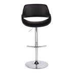 Fabrico Adjustable Barstool - Set of 2 - Chrome, Black PU