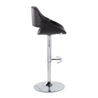 Fabrico Adjustable Barstool - Set of 2 - Chrome, Black PU