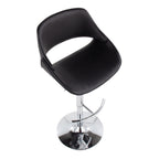 Fabrico Adjustable Barstool - Set of 2 - Chrome, Black PU