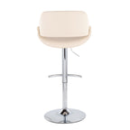 Fabrico Adjustable Barstool - Set of 2 - Chrome, Cream PU