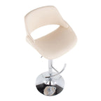 Fabrico Adjustable Barstool - Set of 2 - Chrome, Cream PU