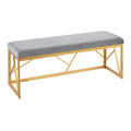 Folia Metal Bench - Gold Steel, Grey Velvet