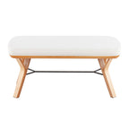 Folia Bench - Natural Wood, Cream Fabric