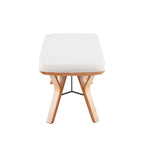 Folia Bench - Natural Wood, Cream Fabric