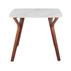 Folia Dinette Table - Walnut Wood, White Marble