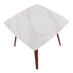 Folia Dinette Table - Walnut Wood, White Marble