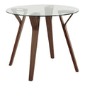 Folia Round Dinette - Walnut Wood, Clear Glass