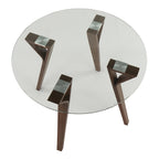 Folia Round Dinette - Walnut Wood, Clear Glass