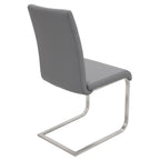 Foster Dining Chair - Set of 2 - Stainless Steel, Grey PU
