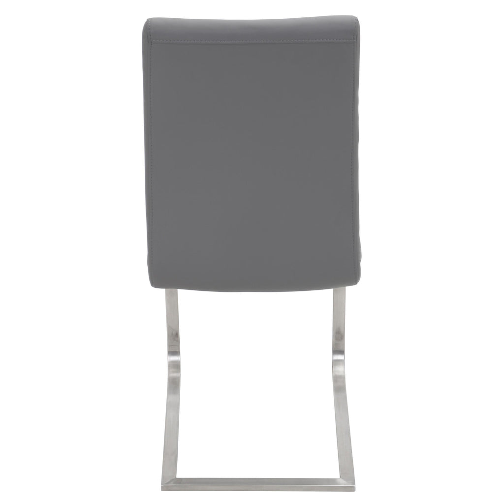Foster Dining Chair - Set of 2 - Stainless Steel, Grey PU