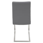 Foster Dining Chair - Set of 2 - Stainless Steel, Grey PU