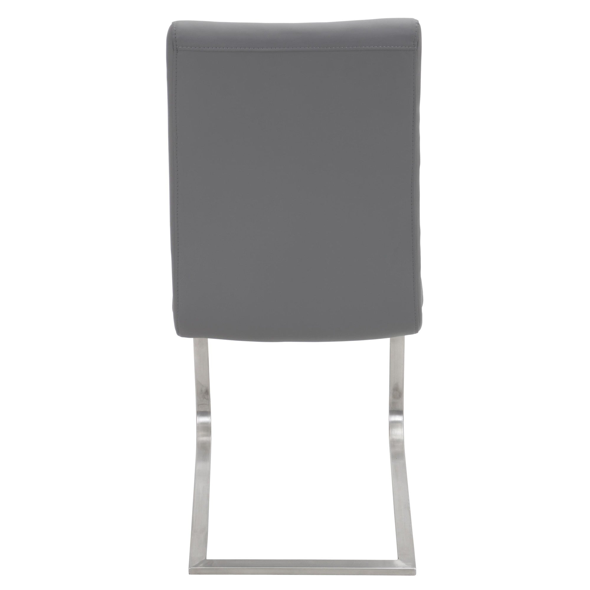 Foster Dining Chair - Set of 2 - Stainless Steel, Grey PU