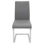 Foster Dining Chair - Set of 2 - Stainless Steel, Grey PU