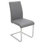 Foster Dining Chair - Set of 2 - Stainless Steel, Grey PU