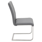 Foster Dining Chair - Set of 2 - Stainless Steel, Grey PU