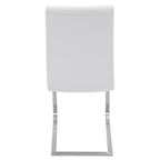 Foster Dining Chair - Set of 2 - Stainless Steel, White PU