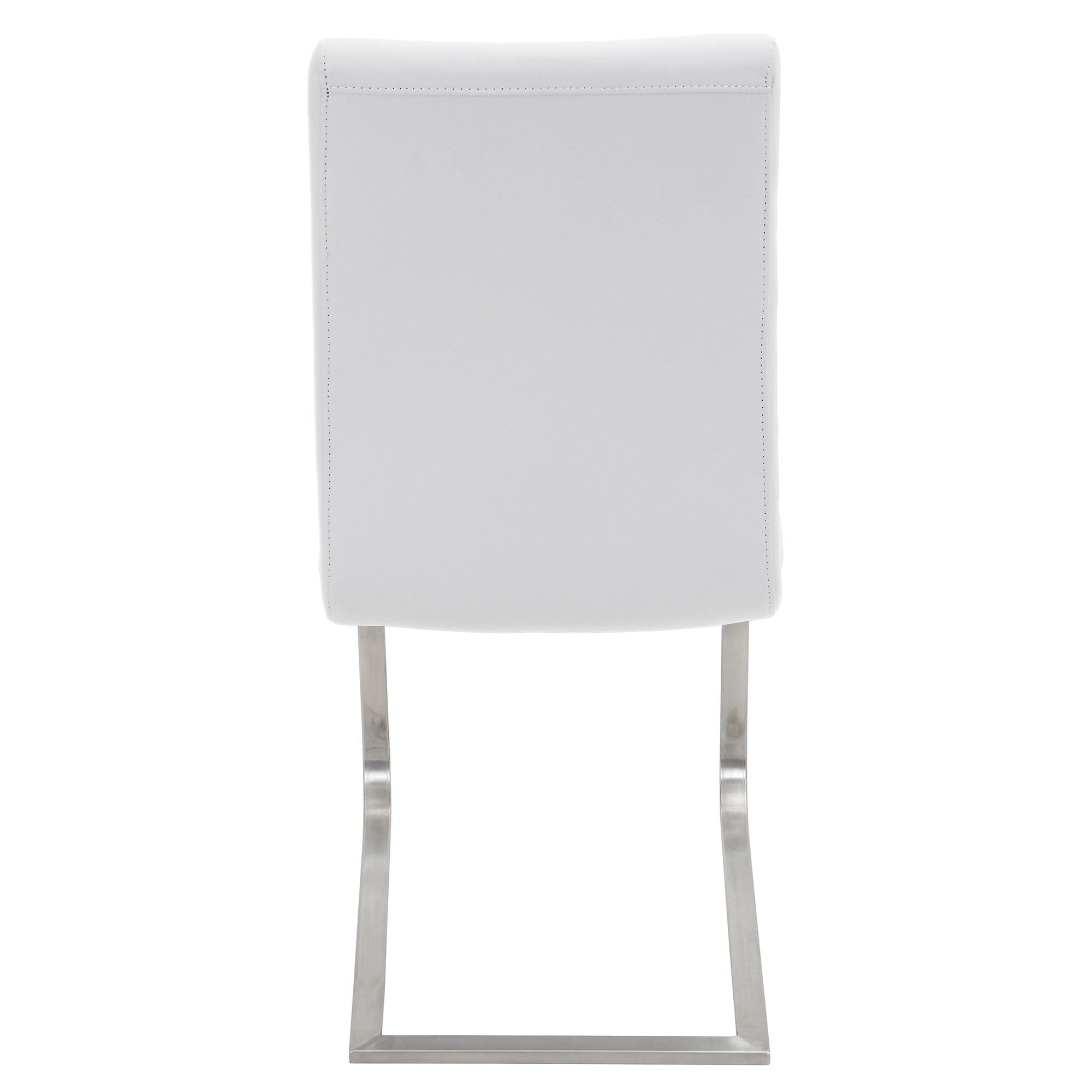 Foster Dining Chair - Set of 2 - Stainless Steel, White PU