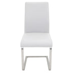 Foster Dining Chair - Set of 2 - Stainless Steel, White PU