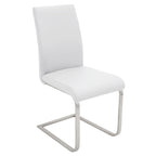 Foster Dining Chair - Set of 2 - Stainless Steel, White PU