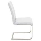 Foster Dining Chair - Set of 2 - Stainless Steel, White PU