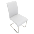 Foster Dining Chair - Set of 2 - Stainless Steel, White PU