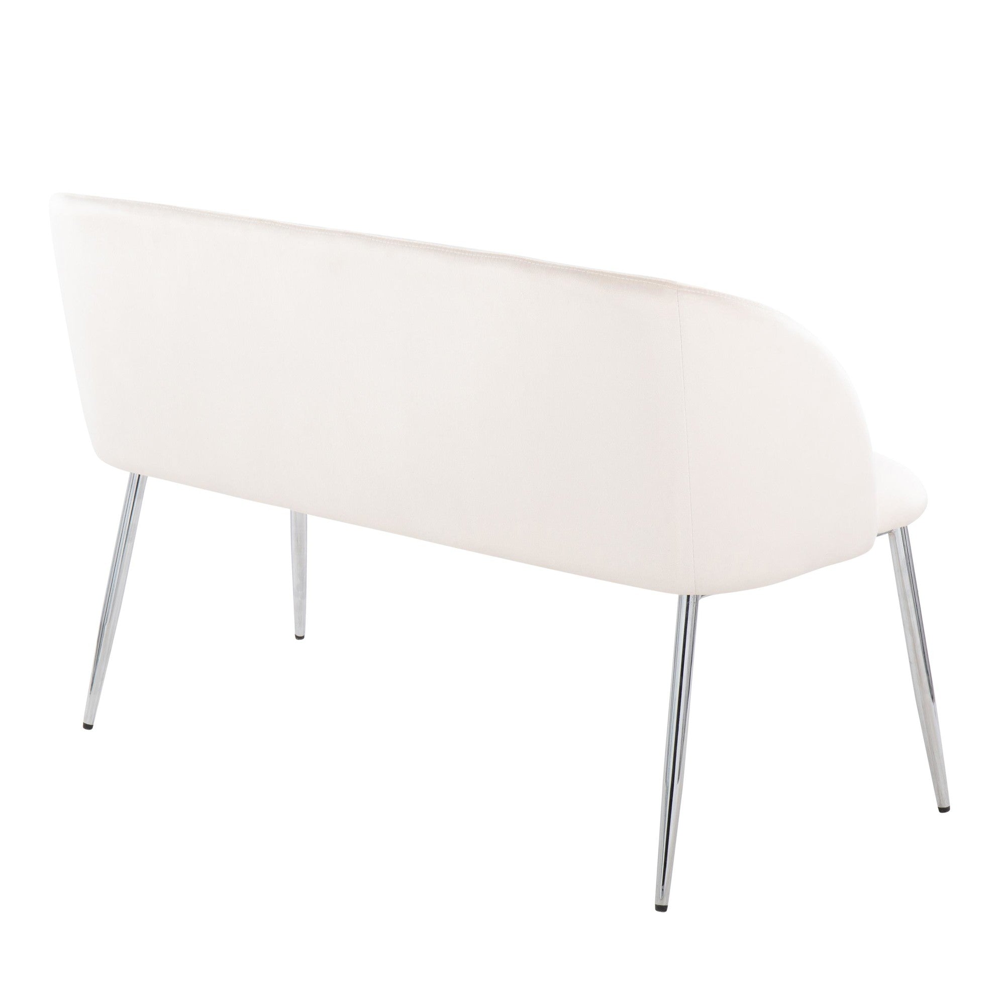 Fran Bench - Chrome Metal, Cream Velvet