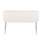 Fran Bench - Chrome Metal, Cream Velvet