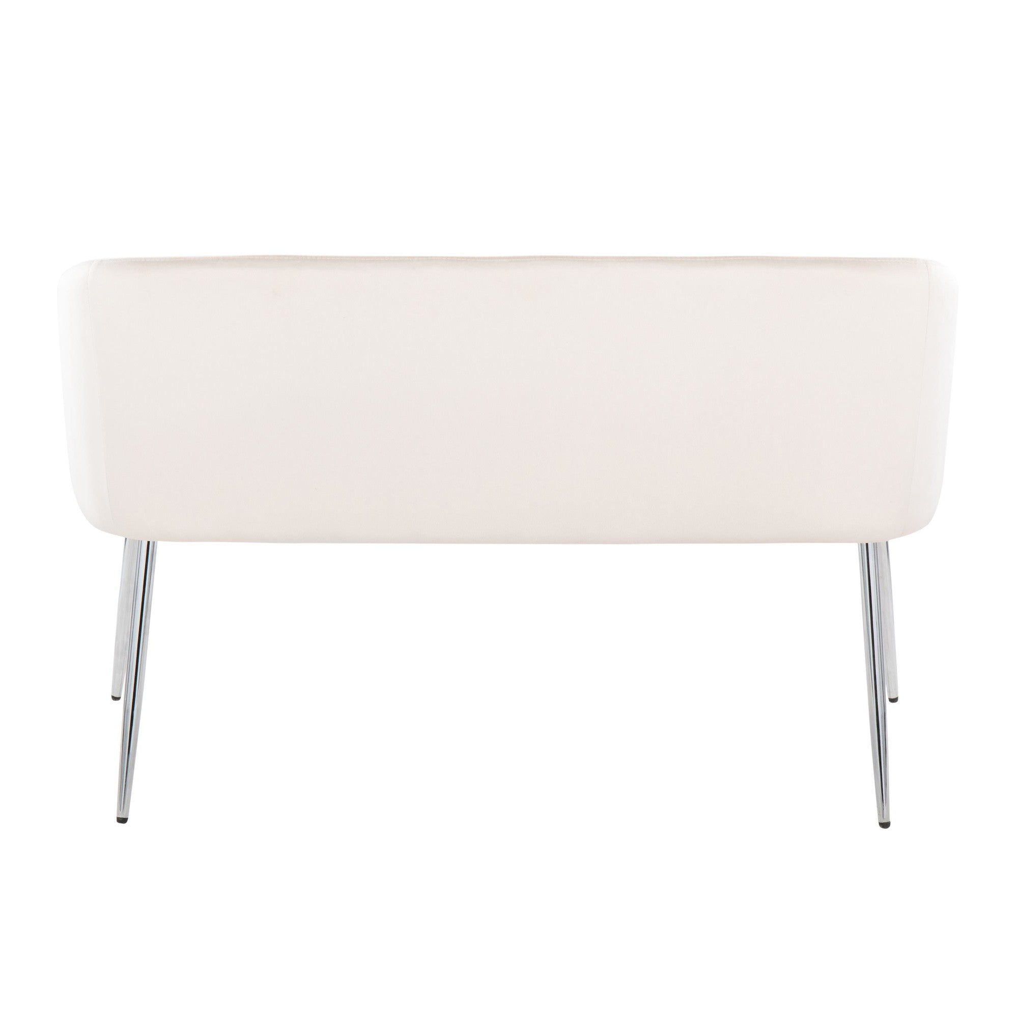 Fran Bench - Chrome Metal, Cream Velvet