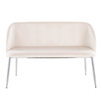 Fran Bench - Chrome Metal, Cream Velvet