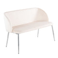 Fran Bench - Chrome Metal, Cream Velvet