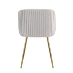 Fran Pleated Chair - Set of 2 - Gold Metal, Silver Velvet