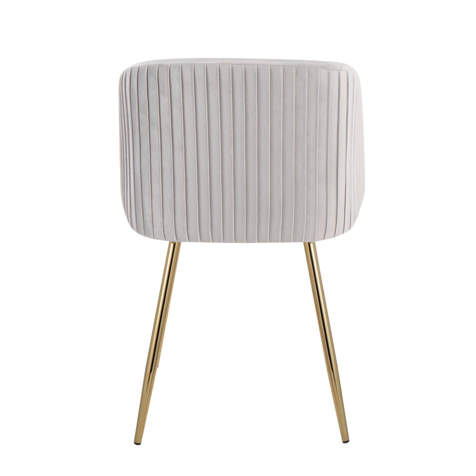 Fran Pleated Chair - Set of 2 - Gold Metal, Silver Velvet
