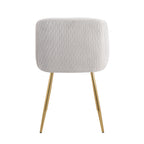 Fran Pleated Waves Chair - Set of 2 - Gold Metal, Silver Velvet