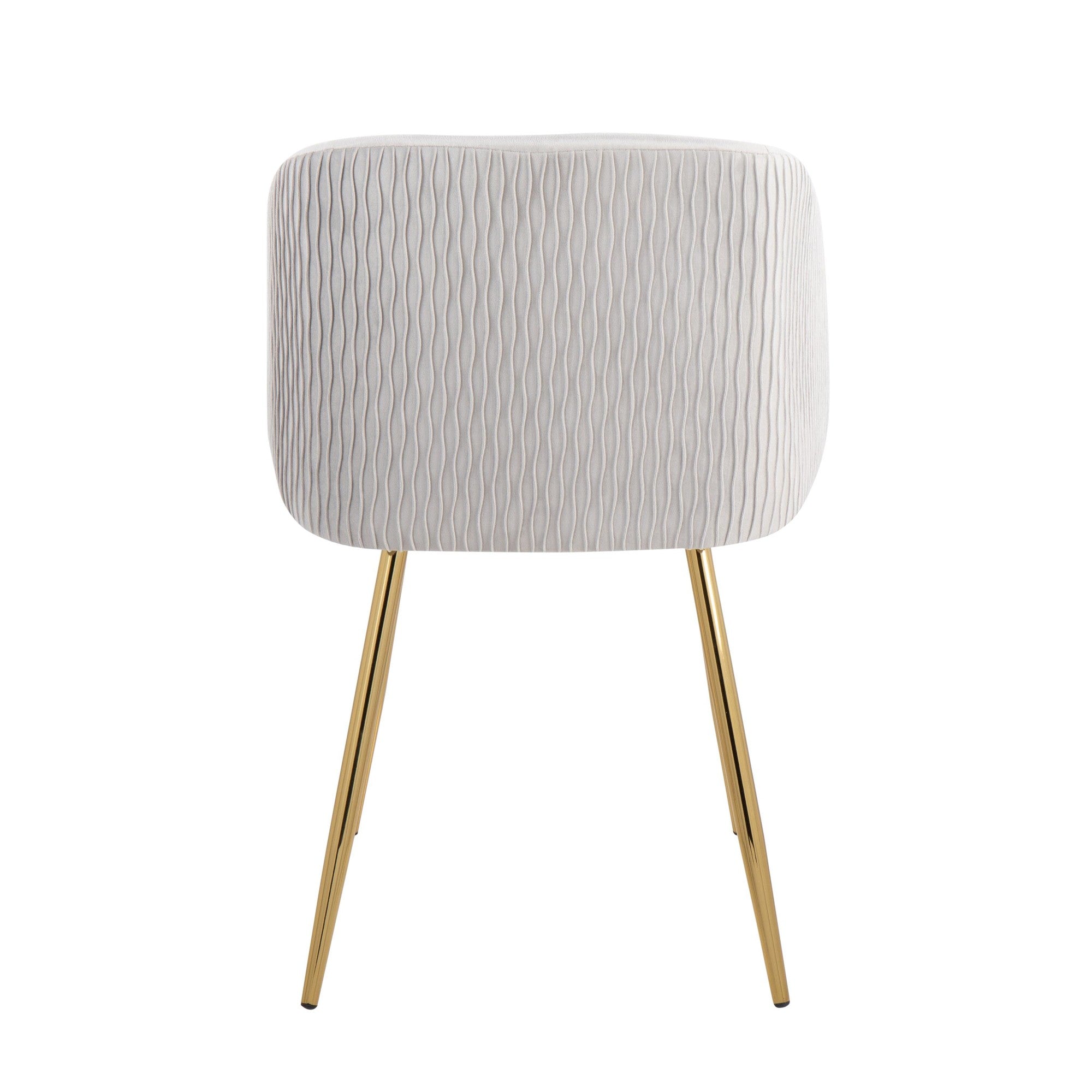 Fran Pleated Waves Chair - Set of 2 - Gold Metal, Silver Velvet