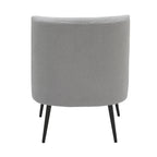 Fran Slipper Chair - Black Metal, Light Grey Sherpa Fabric