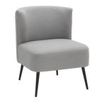 Fran Slipper Chair - Black Metal, Light Grey Sherpa Fabric