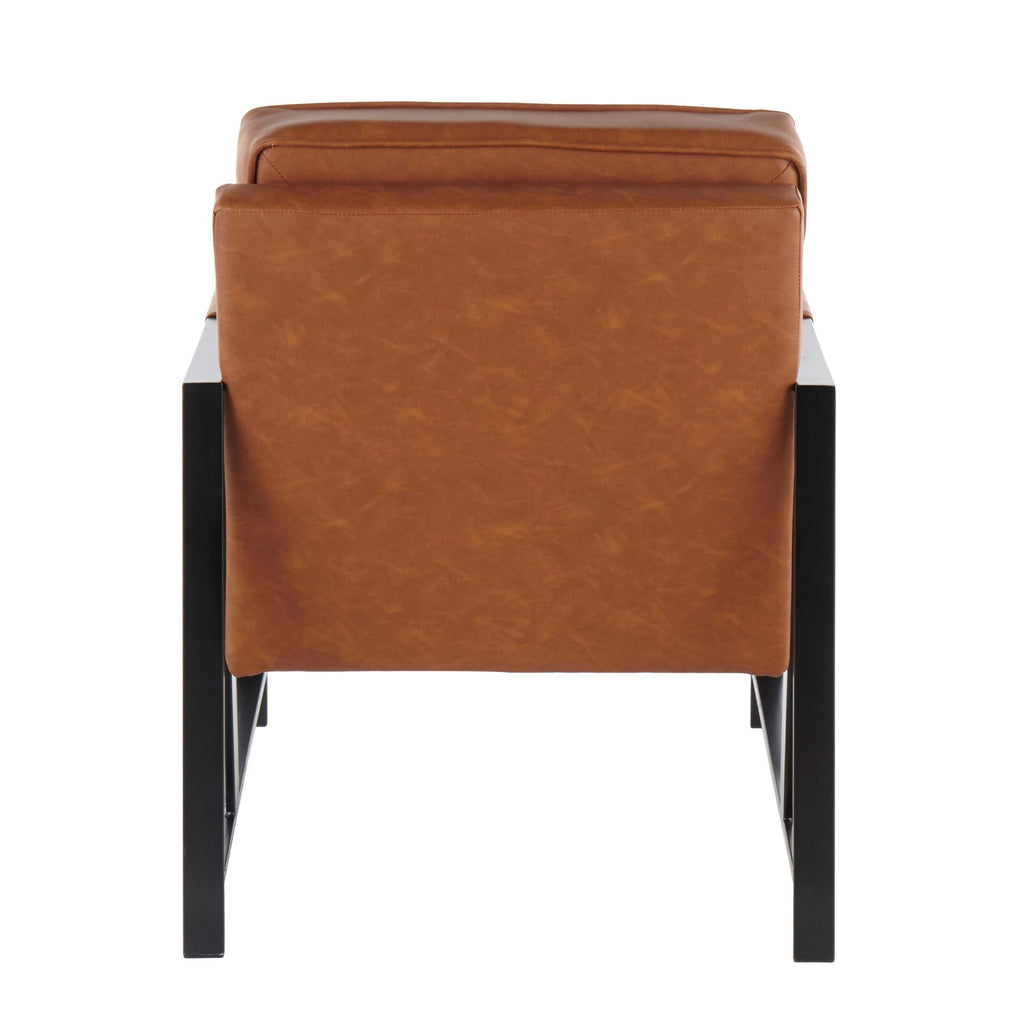 Franklin Arm Chair - Black Steel, Camel PU