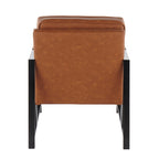 Franklin Arm Chair - Black Steel, Camel PU