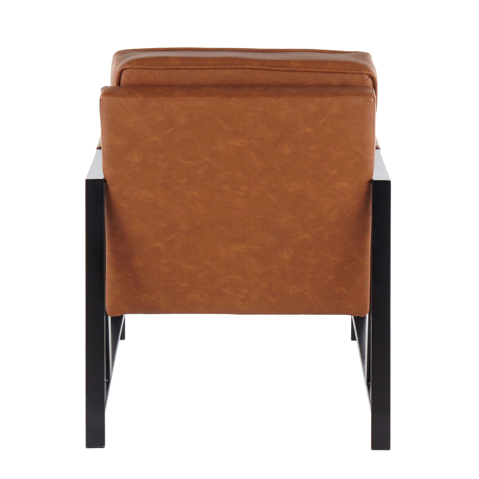Franklin Arm Chair - Black Steel, Camel PU