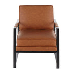 Franklin Arm Chair - Black Steel, Camel PU