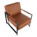 Franklin Arm Chair - Black Steel, Camel PU