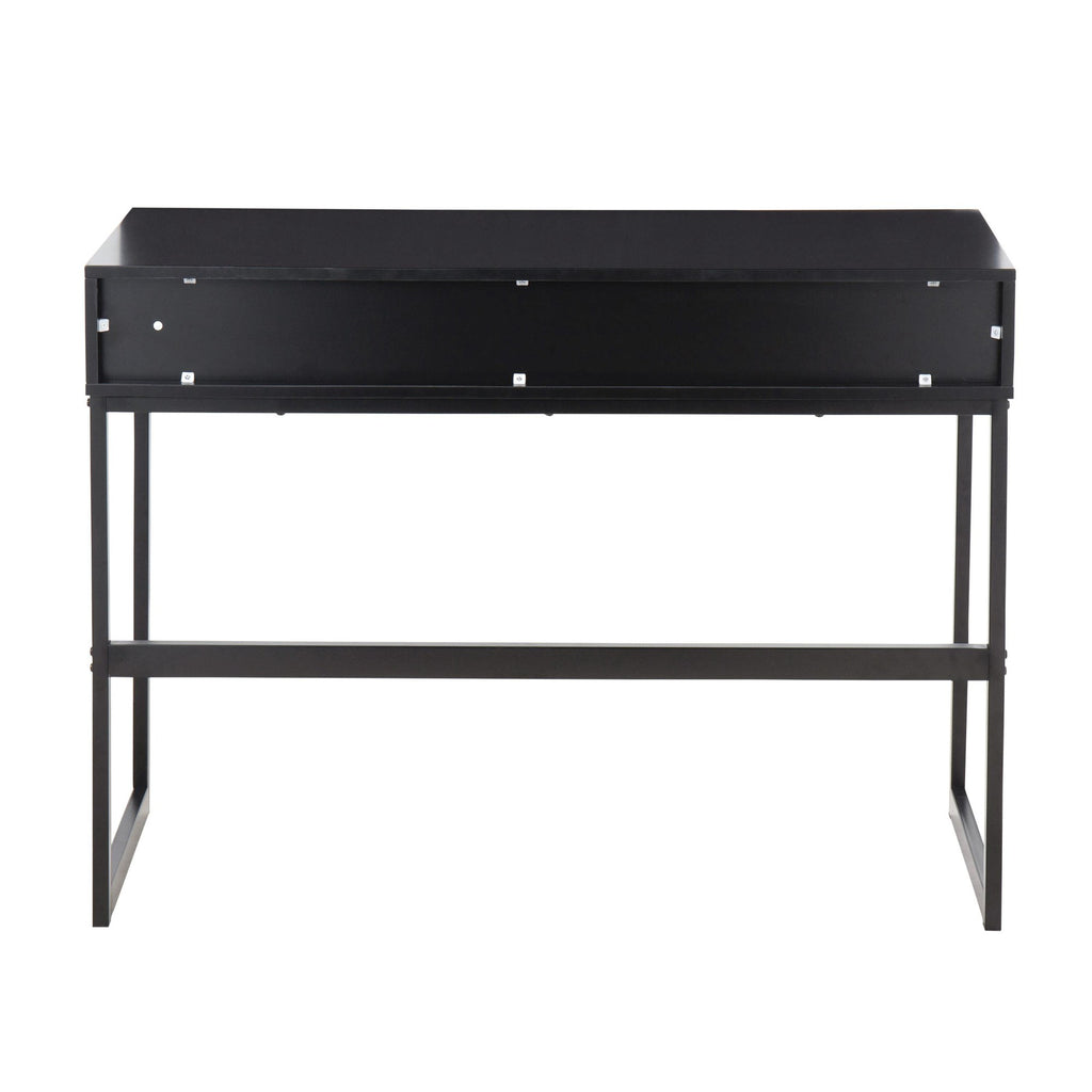 Franklin Console Table - Black Metal, Black Wood