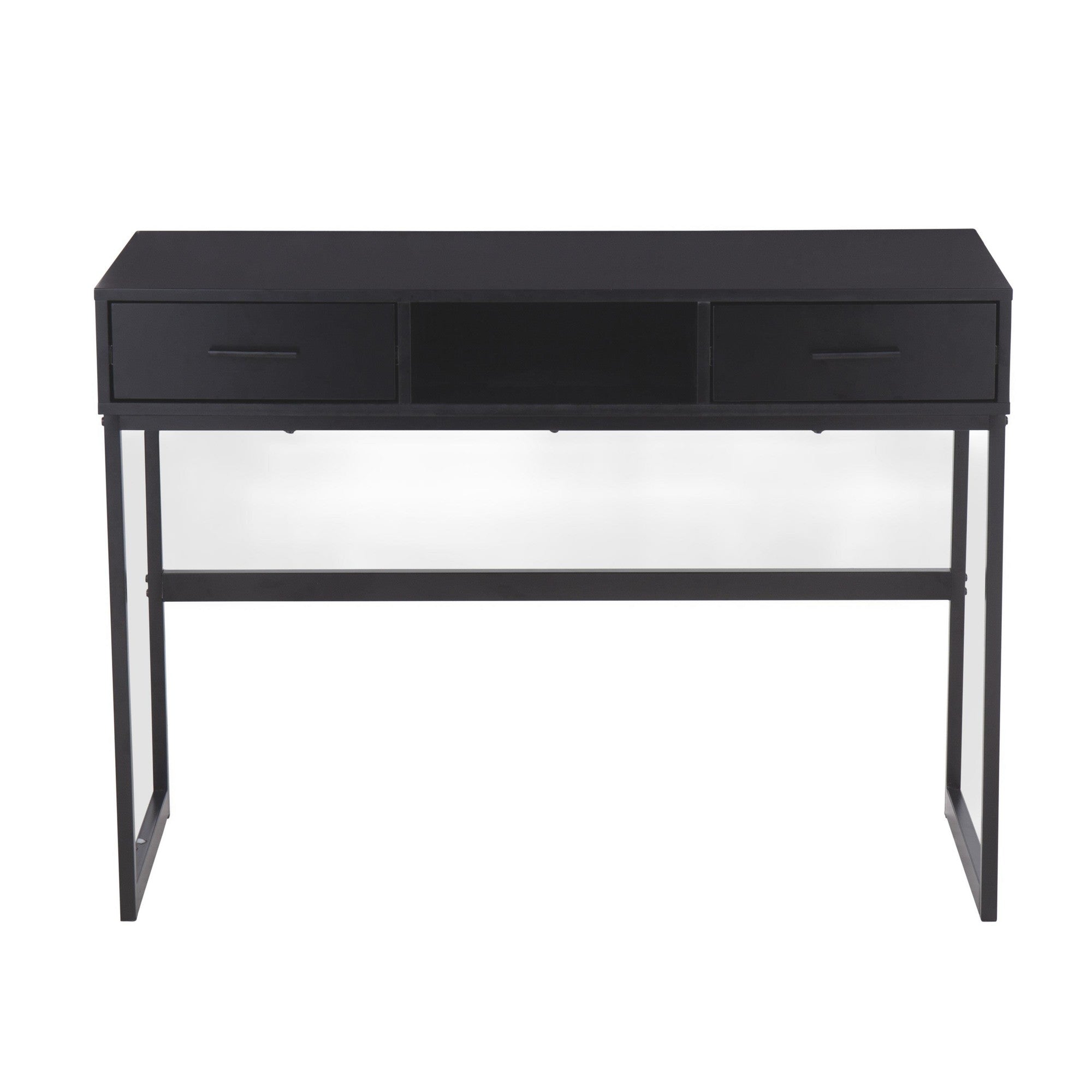 Franklin Console Table - Black Metal, Black Wood
