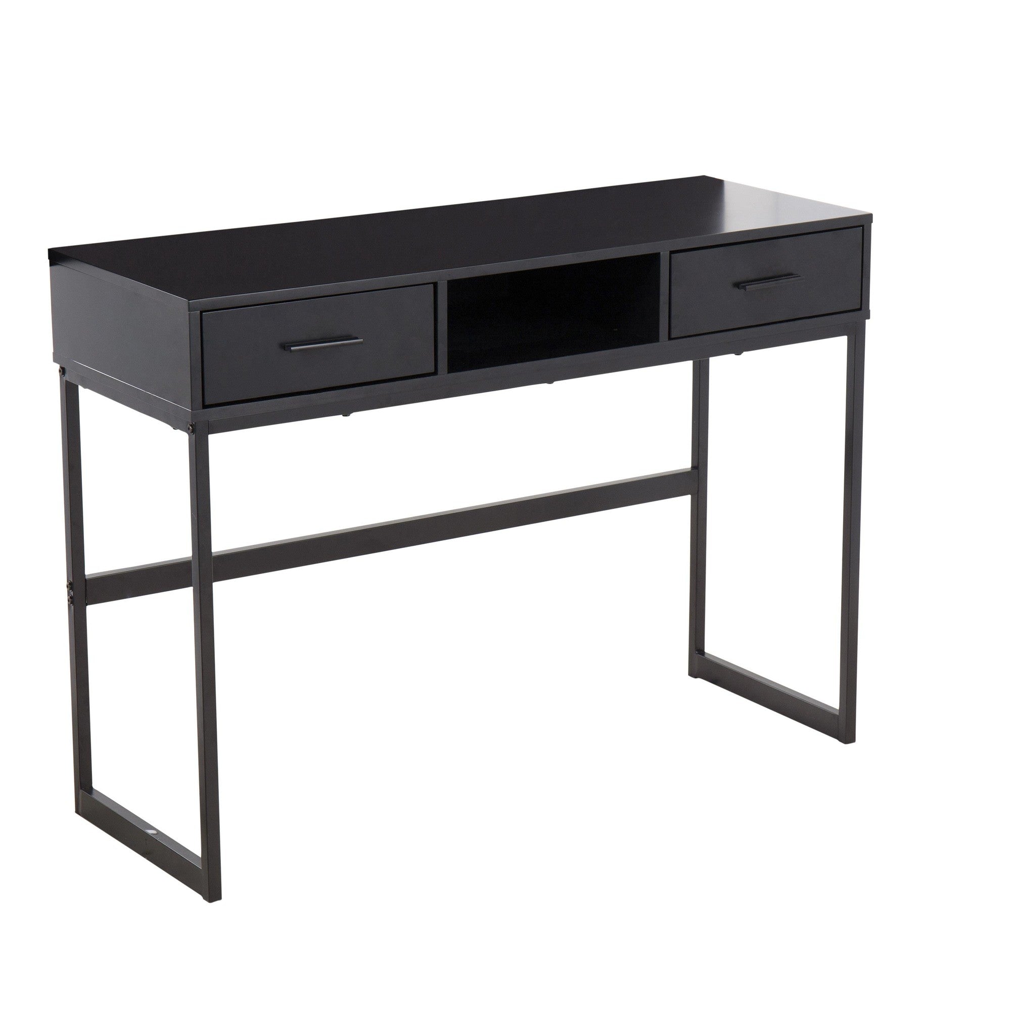 Franklin Console Table - Black Metal, Black Wood